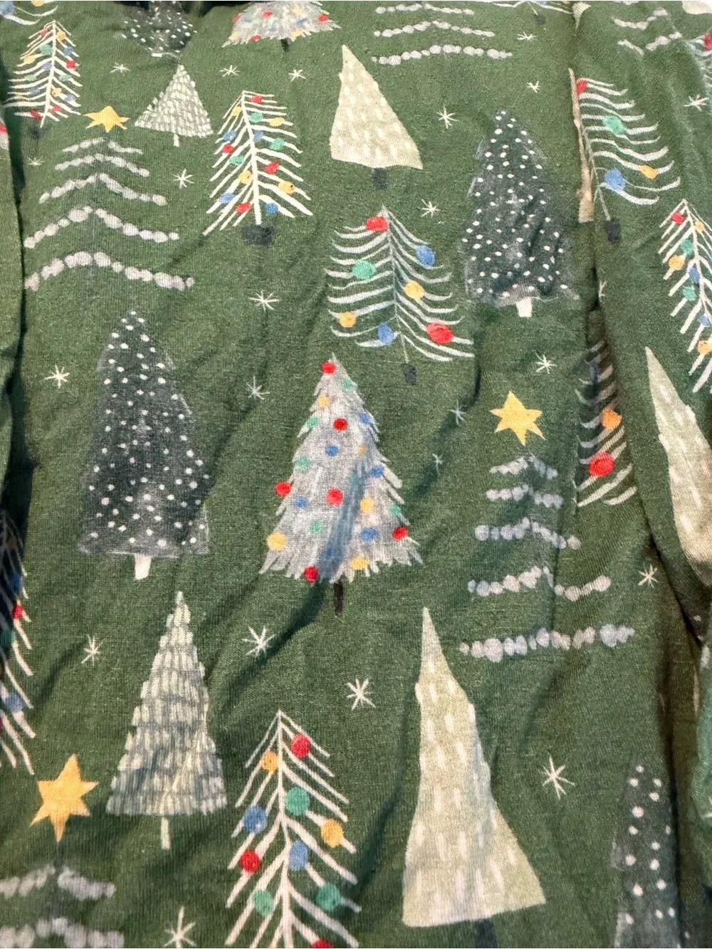 Little Sleepies twinkling trees Green Christmas Tree Pajama Set 5/6